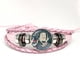 thumbnail image 3 of Jujustu Kaisen-pulsera de cuero rosa, brazalete multicapa con botón de cabujón de cristal, Gojo Satoru, Choso Geto, 3 of 4
