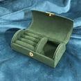 thumbnail image 2 of Arched Velvet Travel Jewelry Box | Portable Small Jewelry Storage Case with Bead Design | 10x5.5x3.5cm Organizer for Earrings Rings Necklaces, 2 of 6