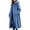 Blue, variant on Long Winter Coats for Women Hooded Snap Buttons Solid Color Soft Warm Fleece Long Coat with Pockets for Cold Weather Daily Wear Outdoor Commute