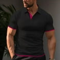 thumbnail image 4 of Men's Cotton Polo with Two-Tone Stripe on Cuffs, 4 of 14