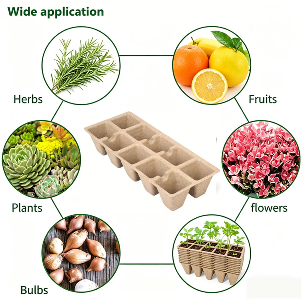 100 Cells Seed Starter Tray with 100pcs Plastic Labels Reusable Nursery Pots Biodegradable Seed Starter Peat Pots Root-Friendly Seedling Cups for Seed Starting Herb Vegetable