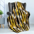 thumbnail image 4 of Modern Art Soft Flannel Fleece Blanket, Watercolored Grunge Brushstroke Expressionist Background Paint Effects, Cozy Plush for Indoor and Outdoor Use, 70" x 90", Earth Yellow Black, by Ambesonne, 4 of 5
