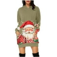 thumbnail image 2 of WILLBEST Sudadera Deportiva Para Mujer, Vestido de Navidad, Vestido de Noche Para Mujer, Sudadera Navideña de Moda Con Capucha y Bolsillo Tipo Bolso, Sudadera Estampada Con Capucha, Falda de Moda, 2 of 4
