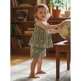 thumbnail image 4 of AceBaby Kids Toddler Girls Summer Outfits,1-6T  Sleeveless Daisy Print Smocked Vest Tops and Elastic Waist Shorts, 4 of 9