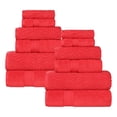 thumbnail image 3 of Superior Chevron 12-Piece Zero Twist Cotton Towel Set, Plush and Ulta Soft Towels, Red, 3 of 11