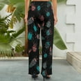 thumbnail image 4 of Wide Leg Pants Woman, Colorful Insect High Waist Knot Palazzo Pants for Women, Elastic Sweatpants Yoga Lounge Pants Trousers with Pockets Fall Pants for Women 2024, 4 of 6