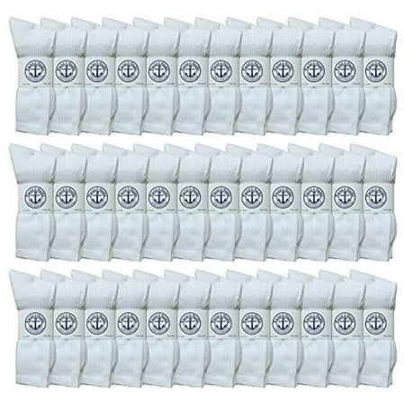 

Yacht & Smith Wholesale Bulk Womens Crew Socks Cotton Sport Athletic Socks - 9-11 - White - 36 Packs