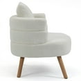 thumbnail image 4 of Glamour Home Alexi Modern Beige Fabric Wing Chair with Button Tufted Back, 4 of 9