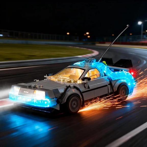 Light Kit Compatible with Lego Speed Champions Time Machine from Back to The Future 77256 Building Blocks, (Lights Only, Model Set Not Included)