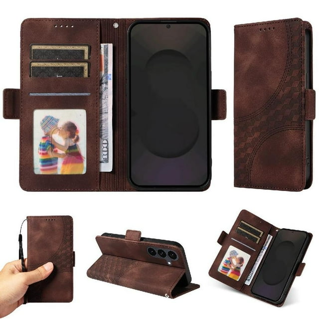Funda GANGXUN para Samsung Galaxy S25 FE con diseño acolchado elegante, cuero PU, protección total y ajuste preciso