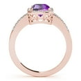 thumbnail image 2 of 3.15 Ct Diamond & Emerald Shaped Amethyst Engagement/Wedding Ring - 10K Gold, 2 of 4