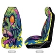 thumbnail image 2 of Psychedelic Zombie Skull Print Car Seat Covers Front Seats Universal Fit for Cars SUV Truck Auto Interior Accessories, 2 of 3