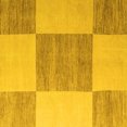 thumbnail image 1 of Ahgly Company Machine Washable Indoor Square Checkered Yellow Modern Area Rugs, 8' Square, 1 of 4
