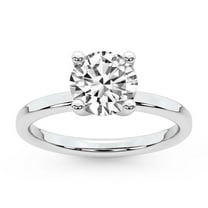 IGI Certified 0.50 Ct Round Shape Lab Grown Diamond Ring | 14K White Gold | Four-Prong Solitaire Diamond Engagement Ring | FG-VS1-VS2 Quality Friendly Diamonds ( Ring Size 5 )