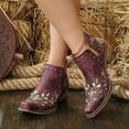 thumbnail image 5 of SACFOF Cowboy Boots for Women Western Flower Embroidered Ankle Cowgirl Boots Snip Toe Chunky Heel Stitched Retro Classic Boot, 5 of 6