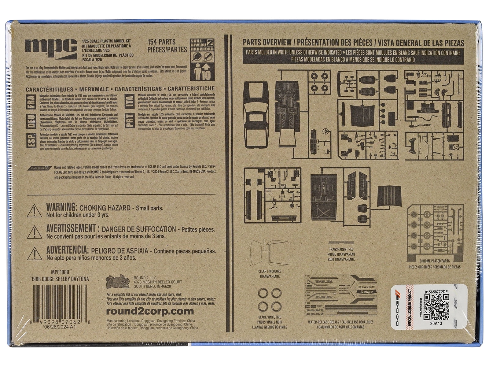 1988 Dodge Shelby Daytona Z 2-in-1 Kit (Skill 2) 1/25 Plastic Model Kit by MPC