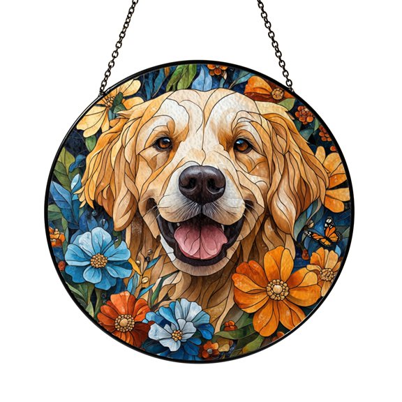 Dog Cat Portrait Window Suncatcher, Custom Pet Glass Memorial Gift
