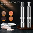 thumbnail image 3 of Salt and Pepper Mill Set, Stainless Steel Grinder One Hand Operation 2 Pack, 3 of 4