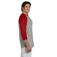 thumbnail image 3 of Champion Men's Raglan Baseball T-Shirt, Oxford Gray/Scarlet, XXX-Large, 3 of 3