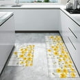 thumbnail image 4 of Yellow Flowers Kitchen Mat Set of 2, Cushioned Anti-Fatigue Non-Slip Floor Comfort Mats Kitchen Runner Rug 18x30inch+18x47.2inch for Home, Office, Sink, Laundry, Spring Summer Floral Gray Plaid, 4 of 6