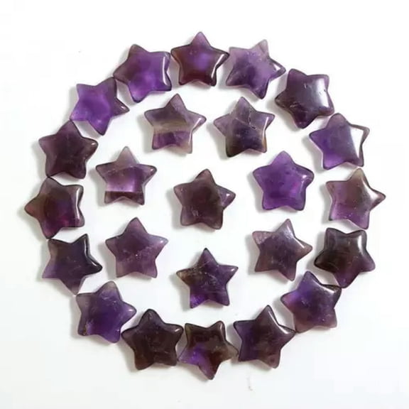 MATROOY 100pcs 20mm Natural Amethyst Crystal Star Gemstone Small Chakra Healing Stone -100pcs amethyst