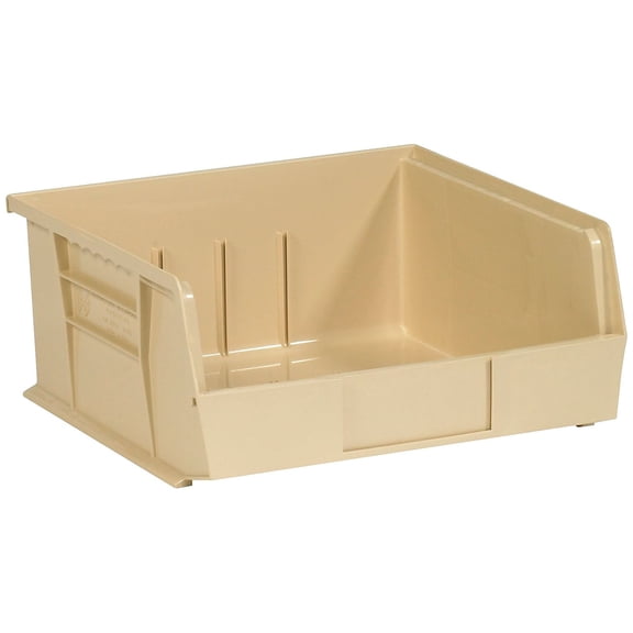 Office Depot® Brand Plastic Stack & Hang Bin Storage Boxes, Medium Size, Ivory, Case Of 6