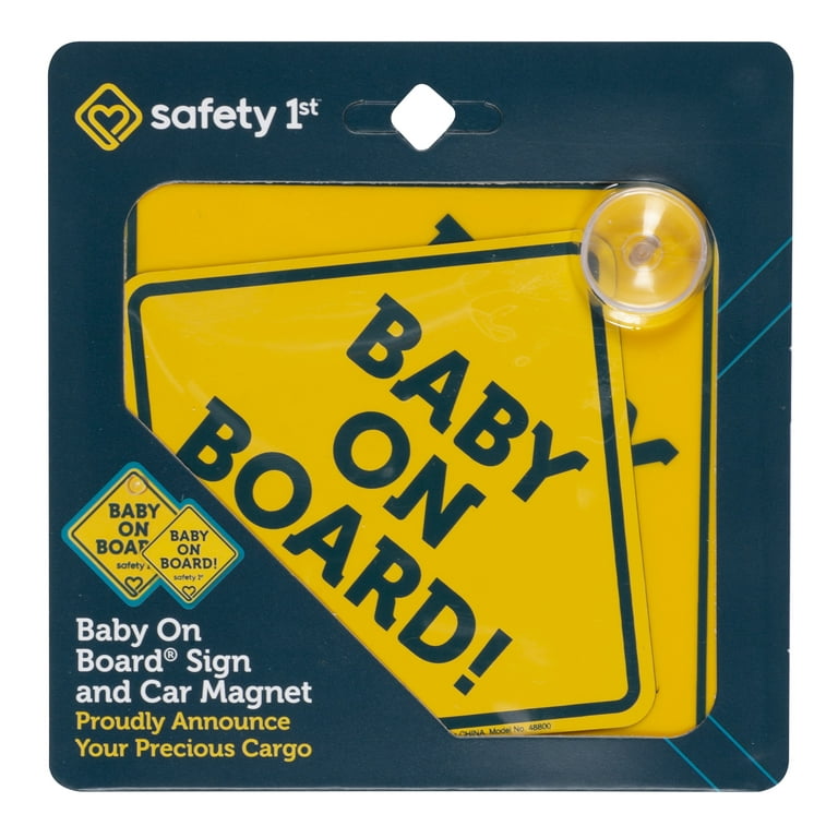 Sandfen 4 Cartelli Magnetici Baby On Board 12,7x12,7 Cm: Adesivi Riflettenti Auto, Impermeabili, Visibilità Notturna, Gialli - 2