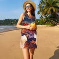 thumbnail image 3 of Vsdgher Robe d'Été Imprimée Silhouette Culturelle pour Femmes Robe de Plage Décontractée Col en U Sans Manches Robe Débardeur Ample avec Poche, 3 of 7