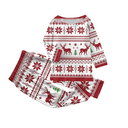 

Christmas Pajamas for Family Parent-Child Outfit Winter Fall Print Blouse Tops Pants Xmas Clothes Pajama Sets