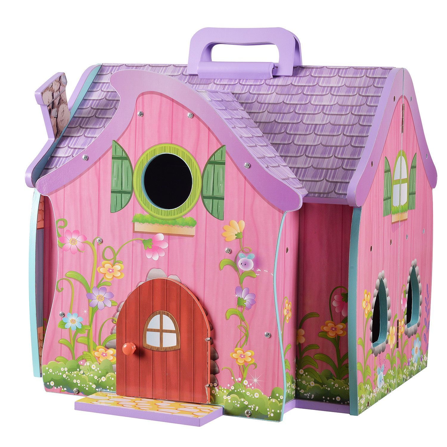 teamson kids hand carry fairy doll house with 7 accessories