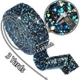 thumbnail image 3 of Bling Rhinestones Ribbon Self-Adhesive Iron on Resin Diamond Crystal Ribbon Wrap Roll DIY Rhinestone Stickers for Wedding Clothing Cars Crafts Dress Decoration(BlackAB,1.18inch x 3yard), 3 of 13