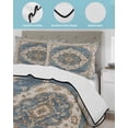 thumbnail image 4 of Quilts Twin XL Size, Boho Blue Soft Comforter Bedding Set for Bed, Retro Tribal Traditional Distressed Printed Lightweight Quilted Bedspread with Pillow Cover(2 Pieces) for All Season, 68x98 Inch, 4 of 6