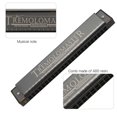 thumbnail image 2 of Harmonica professionnel à bouche, harpe diatonique, cadeaux pour enfants, clé polyphonique en do, 24 trous (noir mat) Noir mat, 2 of 3