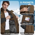 thumbnail image 2 of TACVASEN Men's Winter Ski Snow Jackets Heavyweight Waterproof Warm Fleece Hiking Coat with Hood Multi-Pockets Coffee XL, 2 of 7