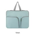 thumbnail image 3 of Injueey Funda para computadora portátil con asa Estuche impermeable para computadora Bolsa de transporte de viaje Compartimentos protectores Relojes inteligentes Verde 13 pulgadas, 3 of 6
