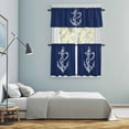 thumbnail image 6 of Nautical Kitchen Curtains Valances and Tiers Set of 3 Anchor Rope Coastal Tier Curtains and Valance with Rod Pocket for Small Windows, 27.5"x24", 6 of 9