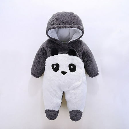 

XMMSWDLA Deals Clearance Baby Outerwear Baby Boys Girls Thick Keep Warm Clothes Clothest Cartoon Winter One-Piece Coverall Color Plush Cute