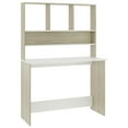 thumbnail image 4 of vidaXL Desk Computer Desk Home Office Desk with Bookshelves Engineered Wood, 4 of 20