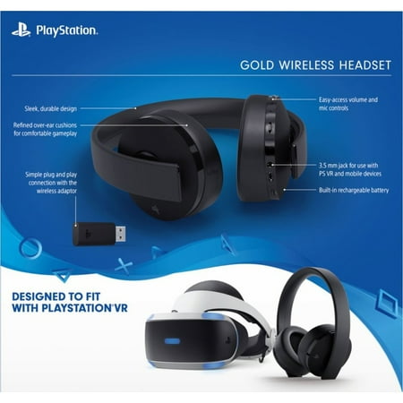 Sony Playstation 4 Fortnite Gold Wireless Headset Bundle, Jet Black