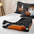 thumbnail image 4 of Manfei Dark Aesthetic Halloween Ghost Quilt Full,Black Cheetah Print Full Bedspread Sets,3pcs,1 Coverlet and 2 Pillowcases, 4 of 7