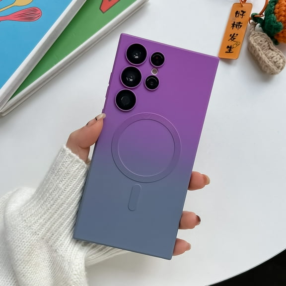 TECH CIRCLE Magnetic Case For Samsung Galaxy S24 Ultra,Compatible with MagSafe Gradient Color Case for Women & Men Soft TPU Shockproof Camera Lens Protector Case for Samsung Galaxy S24 Ultra,Purple