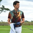 thumbnail image 3 of Balery Meditating Golden Retriever Camisa Polo de Hombre con Estampado, de Manga Corta y Tejido Medio, Camisa Tipo Golf Polo-X-Large, 3 of 6
