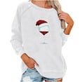 thumbnail image 2 of Nouveaux Hauts pour Femmes 2023 Manches Longues Col Rond Hauts Chemises Amples Imprimé de Noël Blouse Graphique Coupe Décontractée Chandail en Molleton Oversize pour Femmes, 2 of 6