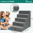 thumbnail image 6 of Dextrus 5-Step Pet Stairs for Small Dogs, Supportive Steps for Beds and Couches, Non-Slip Design for Injured and Elderly Pets - Gray, 6 of 8
