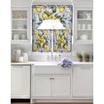 thumbnail image 3 of Yellow Lemon Swag Kitchen Curtains Sets for Windows 24 Inch Length, Middle Century Blue Italian Textured Short Window Curtain Panels Swags Valances and Tiers 3 Piece Set for Cafe/Dining Room, 3 of 5