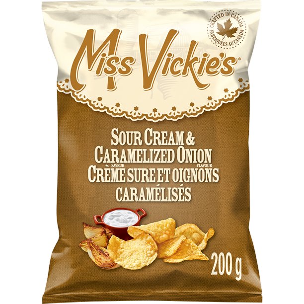 Miss Vickie's Sour Cream & Caramelized Onion flavour kettle cooked