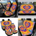 thumbnail image 3 of XYZCANDO Love Tie-Dye Armrest Cover Steering Wheel Cover Car Cushion Cover Seat Belt Cover Keychain Handbrake Cover Fender Cover Lipstick Cover Trash Can Car Coasters Washable, 3 of 7