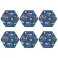 thumbnail image 2 of Bingfone Vintage Construction Vehicles Leather Drinks Coasters With Set Of 6,Suitable For Home Kitchen,Coffee Cup Coasters Home Gift, 2 of 9