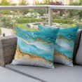 thumbnail image 3 of Outdoor Pillow Covers Abstract Ocean Waves Sand Beach Waterproof Pillow Cases 16x16 Set of 2, Smmer Seaside Throw Pillow Cover Pillowcase for Patio Balcony Couch Garden, 3 of 9