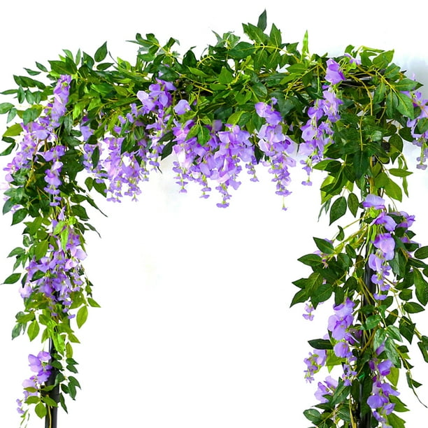Willstar 2PCS 180CM Hanging Artificial Flowers Garland Silk Wisteria